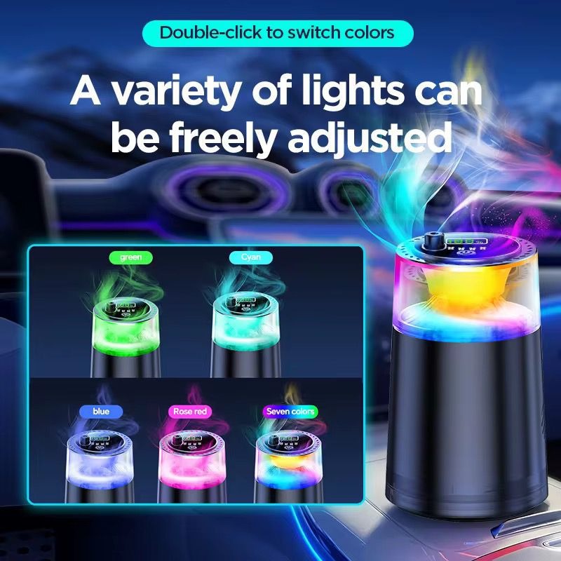 Smart Car Air Freshener with RGB Light & Fog Effect